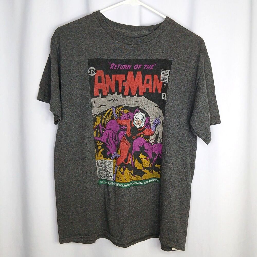 Marvel Return of the Antman Graphic T-Shirt Retro Short Slve Comic Gray Boys XL